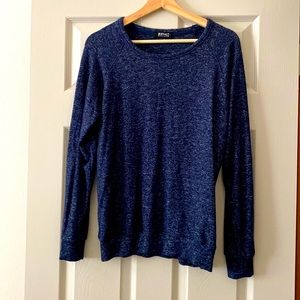Super soft Buffalo sweater in dark blue with white heathering.